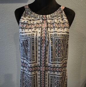 Patterned Black and White Dress